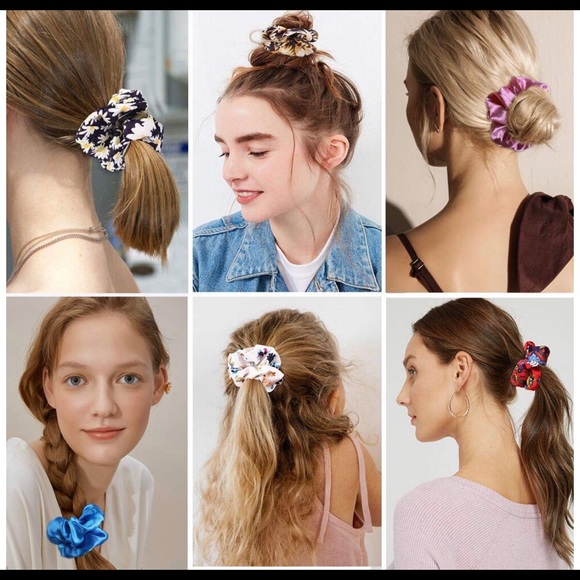 Hair scrunchies two 2 hair ponytail holders - Picture 2 of 2